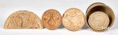 FOUR CARVED BUTTERPRINTS, 19TH