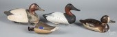 FOUR CARVED DUCK DECOYS, TO IN