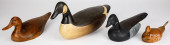 FOUR CARVED DUCK DECOYS<br>Fou