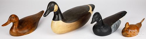 FOUR CARVED DUCK DECOYSFour