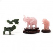 FOUR CARVED HARDSTONE ANIMALS