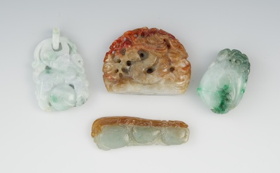 Four Carved Jadeite Ornaments