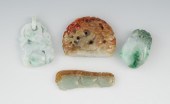 Four Carved Jadeite Ornaments