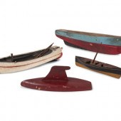 Four Carved Wood and Painted T
