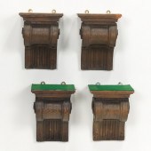 Four Carved Wood Architectural
