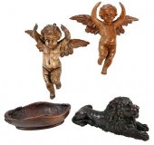 FOUR CARVED WOOD ARTICLES19th/