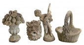 FOUR CAST CONCRETE GARDEN SCUL