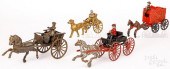 FOUR CAST IRON ANIMAL DRAWN WA