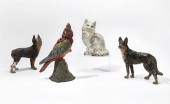 FOUR CAST IRON ANIMAL FORM DOO
