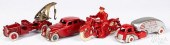 FOUR CAST IRON AUTOMOTIVE TOYS