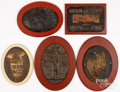 FOUR CAST IRON FIRE MARKS<br>F