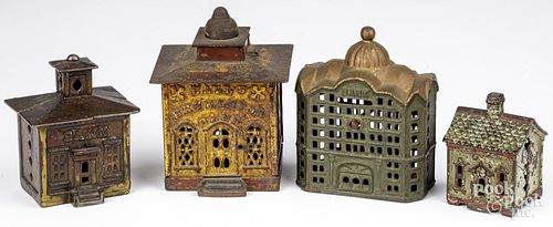 FOUR CAST IRON STILL BANK