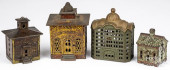 FOUR CAST IRON STILL BANK BUIL