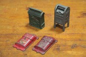 FOUR CAST IRON U.S. MAIL STILL