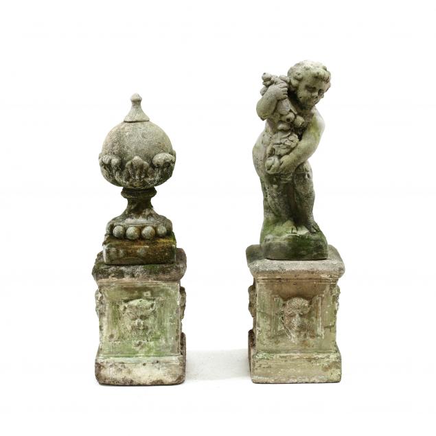 FOUR CAST STONE GARDEN