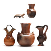 FOUR CATAWBA POTTERY WORKS BY