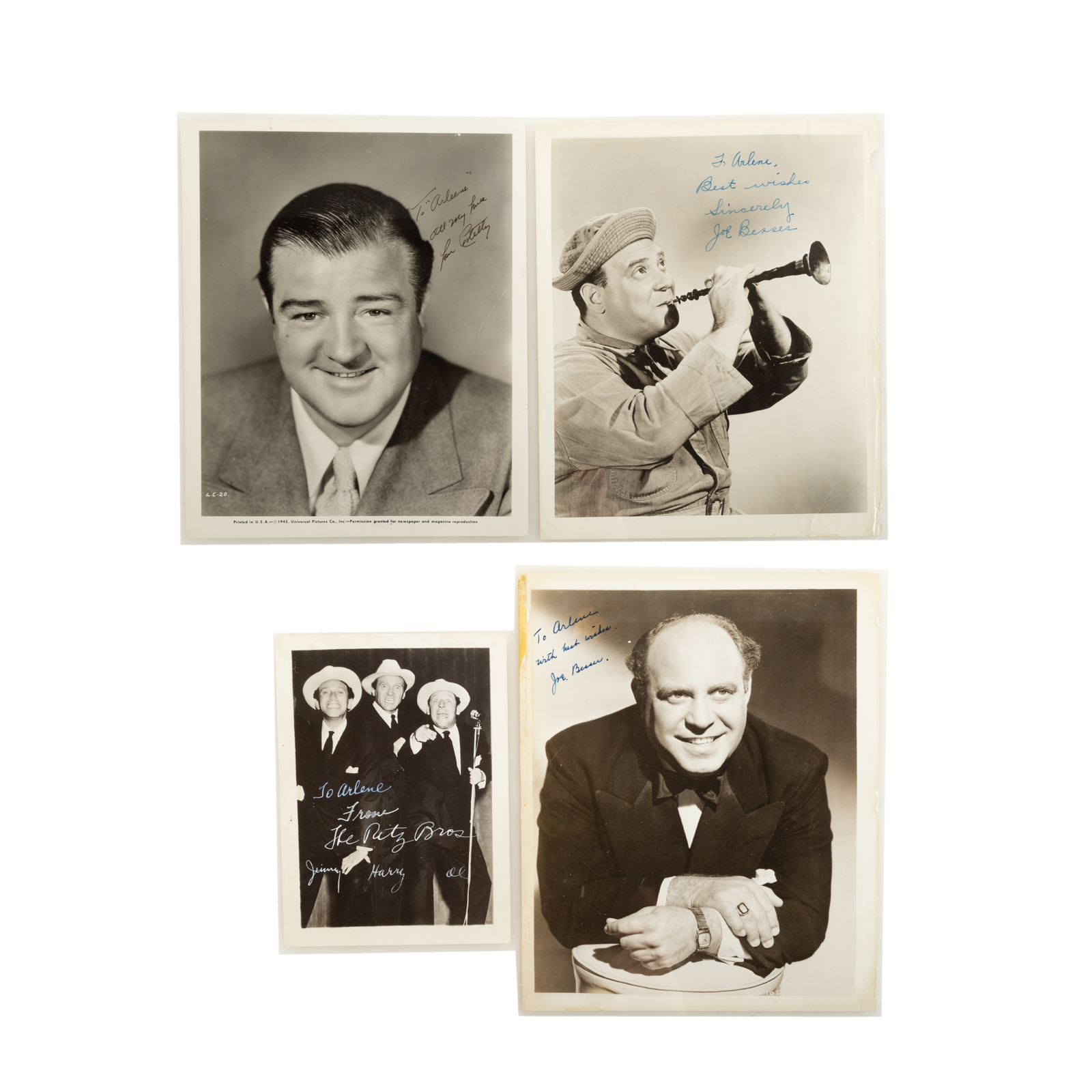 FOUR CELEBRITY AUTOGRAPHED