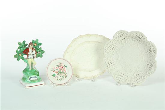 FOUR CERAMIC ITEMS.  England  1st