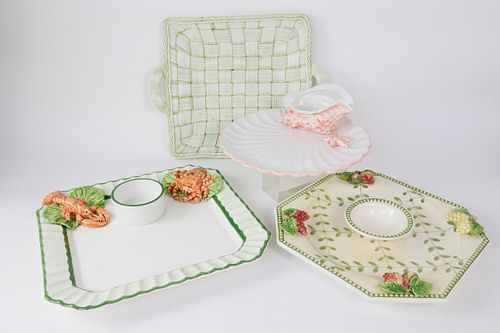 FOUR CERAMIC PARTY HORS D'OEUVRES