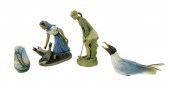 FOUR CERAMIC PIECES, INCLUDING