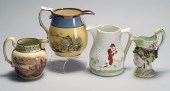 FOUR CERAMIC PITCHERS19th Cent