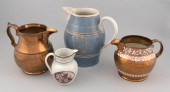 FOUR CERAMIC PITCHERSFOUR CERA