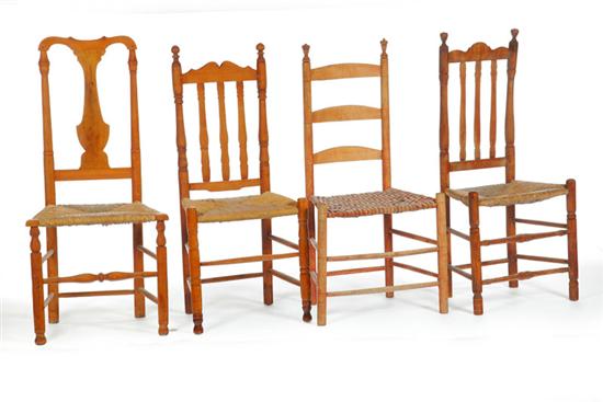 FOUR CHAIRS.  American  18th-19th