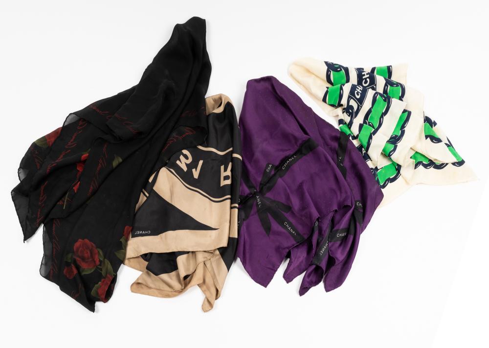 FOUR CHANEL SCARVESthe first: black