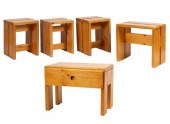 FOUR CHARLOTTE PERRIAND STOOLS