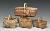 Four Cherokee oak split basket