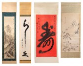 FOUR CHINESE AND JAPANESE SCRO