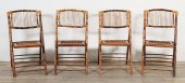 FOUR CHINESE BAMBOO FOLDING CH