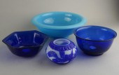 FOUR CHINESE BEIJING BLUE GLAS