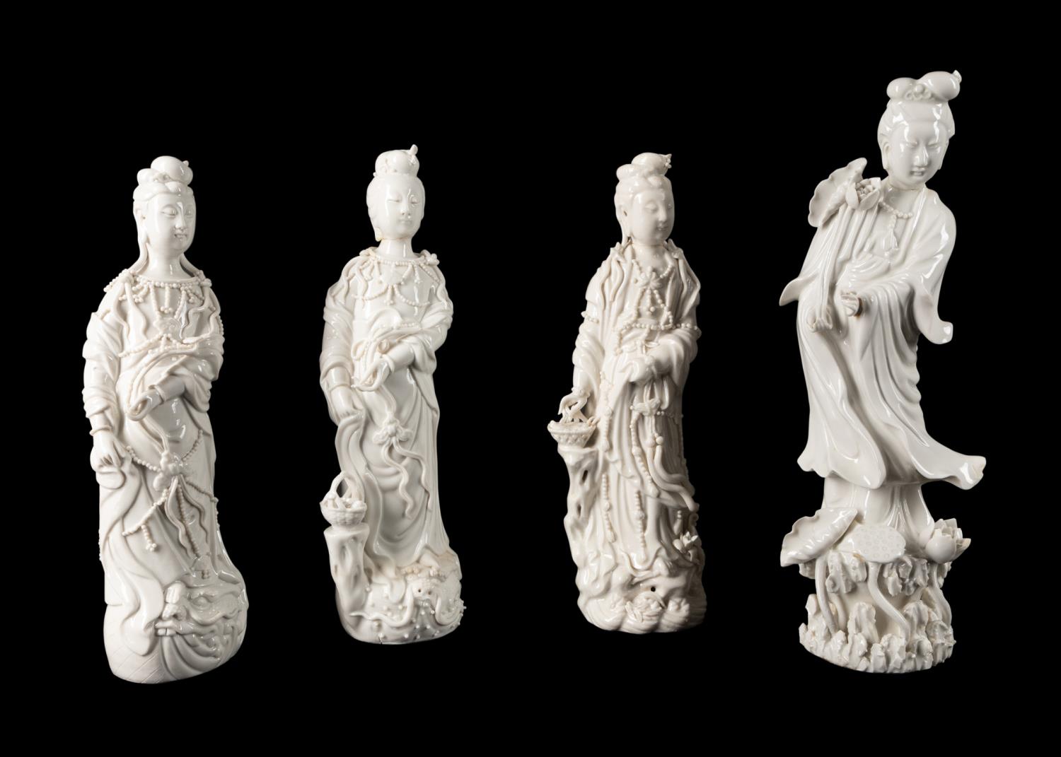 FOUR CHINESE BLANC DE CHINE QUANYIN