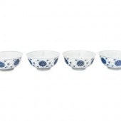 Four Chinese Blue and White Po