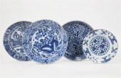 FOUR CHINESE BLUE AND WHITE PO