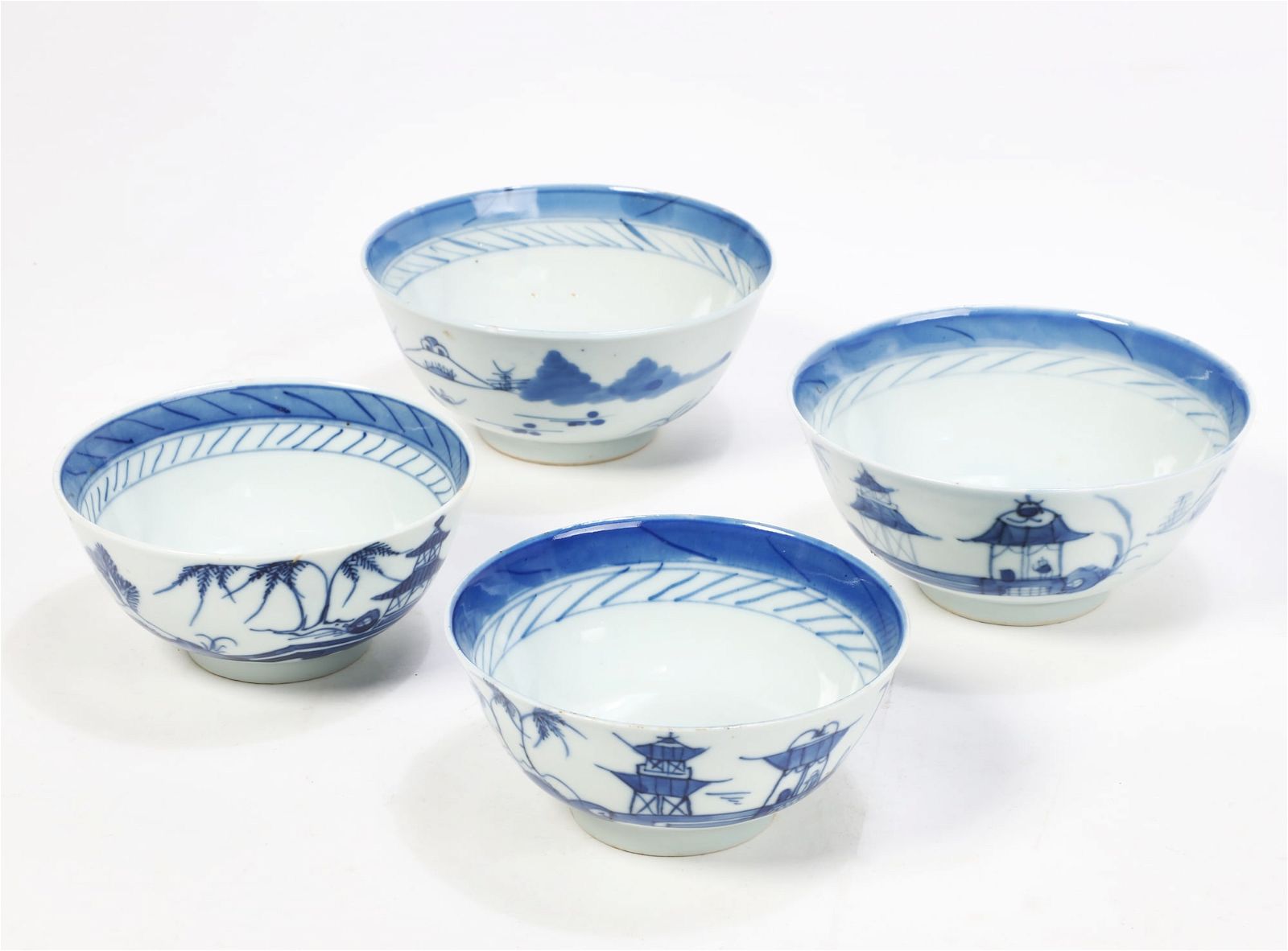 FOUR CHINESE BLUE AND WHITE
