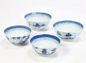 FOUR CHINESE BLUE AND WHITE PO