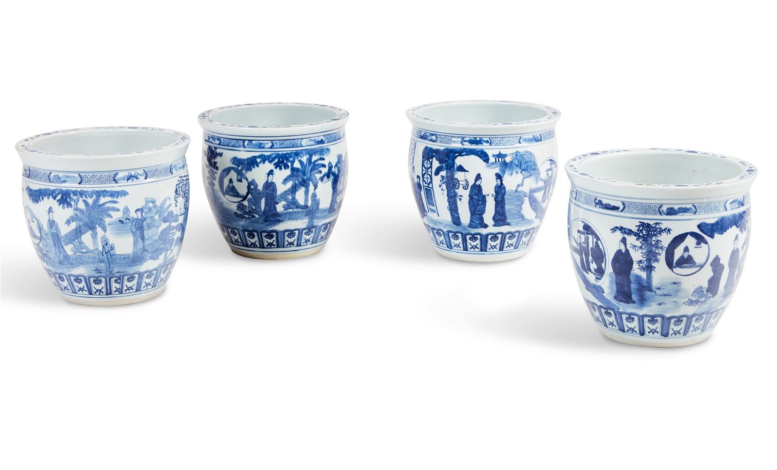 FOUR CHINESE BLUE AND WHITE