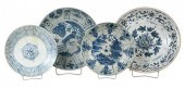 FOUR CHINESE BLUE AND WHITE DE