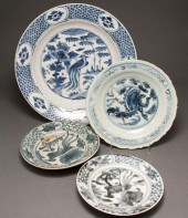 Four Chinese blue and white Mi