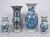 Four Chinese blue underglazed
