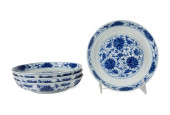 FOUR CHINESE BLUE & WHITE BOWL