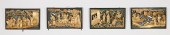 FOUR CHINESE CARVED GILT FIGUR