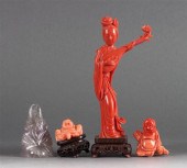 Four Chinese carved hardstone