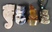 Four Chinese carved hardstone