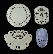 Four Chinese carved hardstone