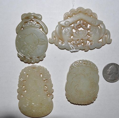 FOUR CHINESE CARVED