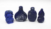 FOUR CHINESE CARVED LAPIS LAZU
