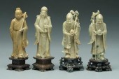 Four Chinese carved stone figu